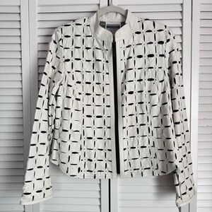 Stillman Studio Genuine Lamb Leather Cutouts Mesh Studs White Jacket Size Large